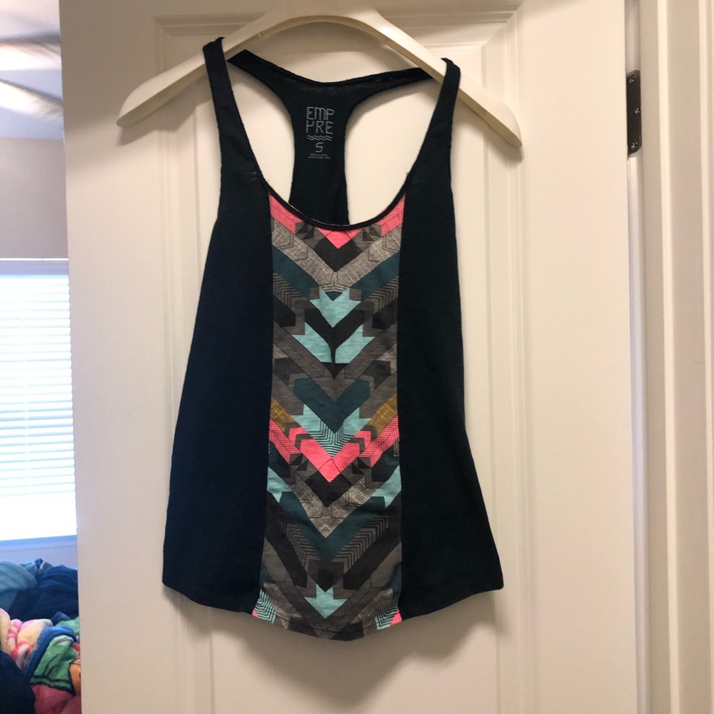 Black Aztec print racer back tank